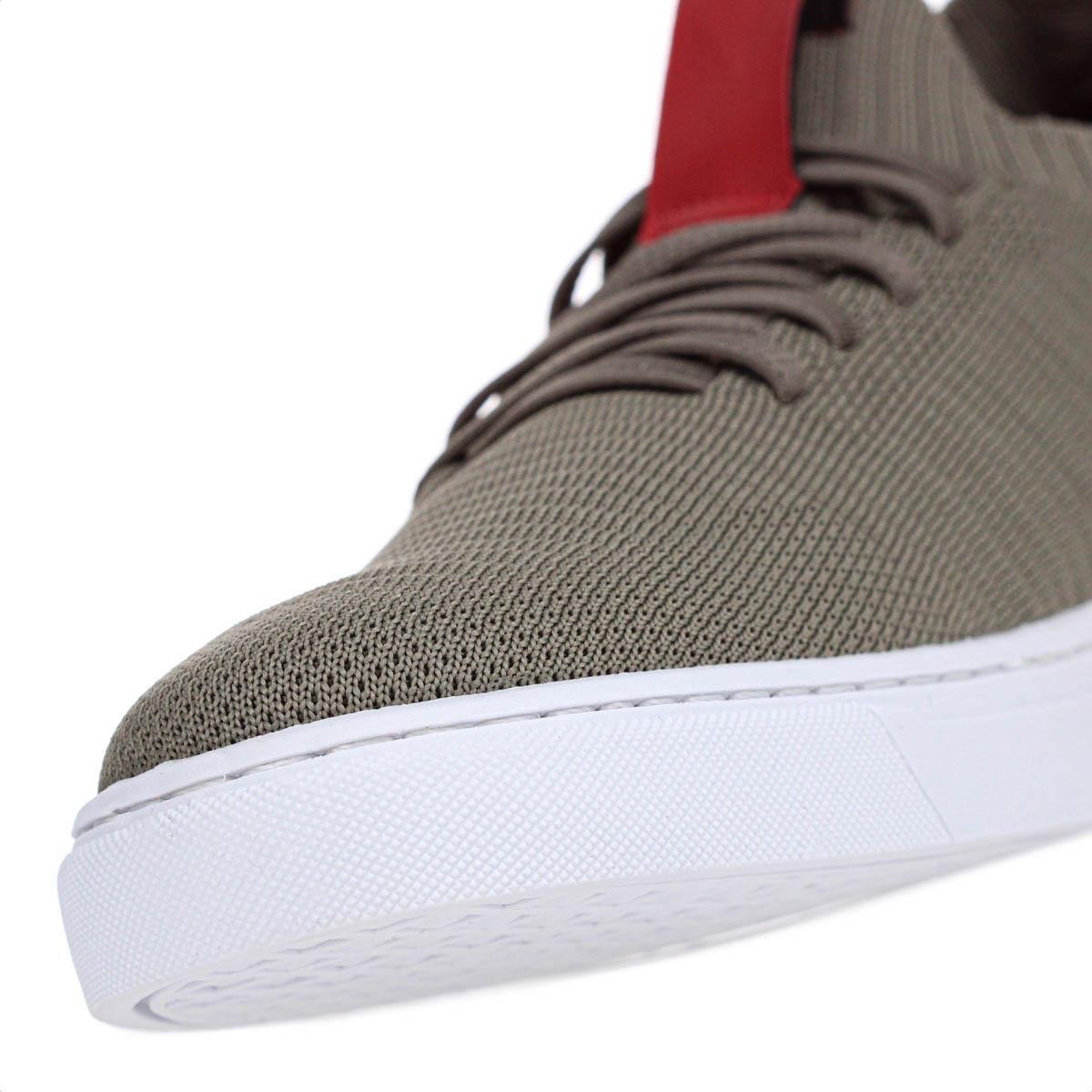 Tênis Reserva Nexus Knit Verde Musgo Escuro e Vermelho Masculino