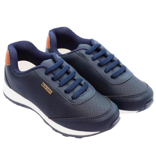 Tênis Resistente Casual Infantil Masculino Leve Novo Azul Marinho Caramelo - Marinho Menor preço em Tênis Resistente Casual Infantil Masculino Leve Novo Azul Marinho Caramelo - Marinho