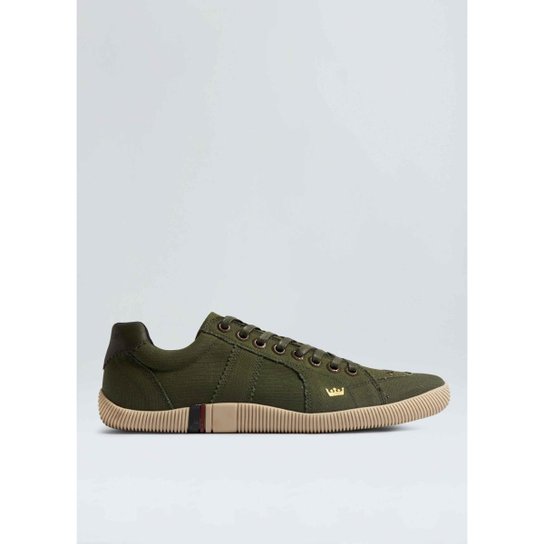Tênis Riva Lona Lisa Masculino - Verde Militar+Preto Menor preço em Tênis Riva Lona Lisa Masculino - Verde Militar+Preto