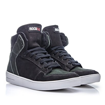 tênis sneaker rock fit couro nobuck