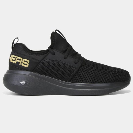 Tenis Running Feminino Skechers Go Run Fast 15103 - Preto+Dourado Menor preço em Tenis Running Feminino Skechers Go Run Fast 15103 - Preto+Dourado