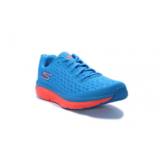 TENIS RUNNING SKECHERS GO RUN RIDE 9 - Azul+Laranja Menor preço em TENIS RUNNING SKECHERS GO RUN RIDE 9 - Azul+Laranja