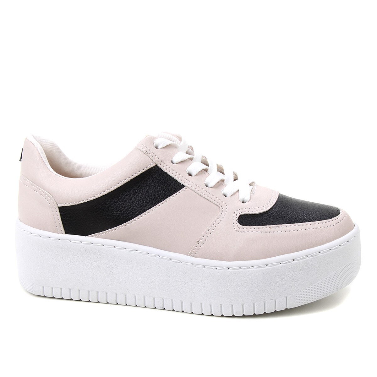 Tênis Santa Lolla Flatform Recortes Feminino - Branco+Rosa | Netshoes