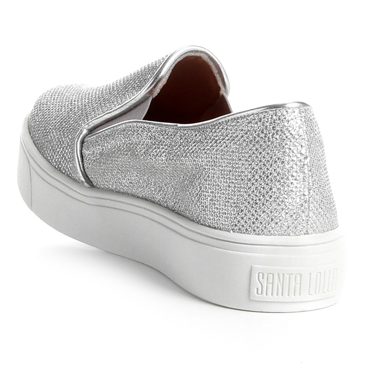 Tênis Santa Lolla Slip On Liso Feminino - Prata | Netshoes
