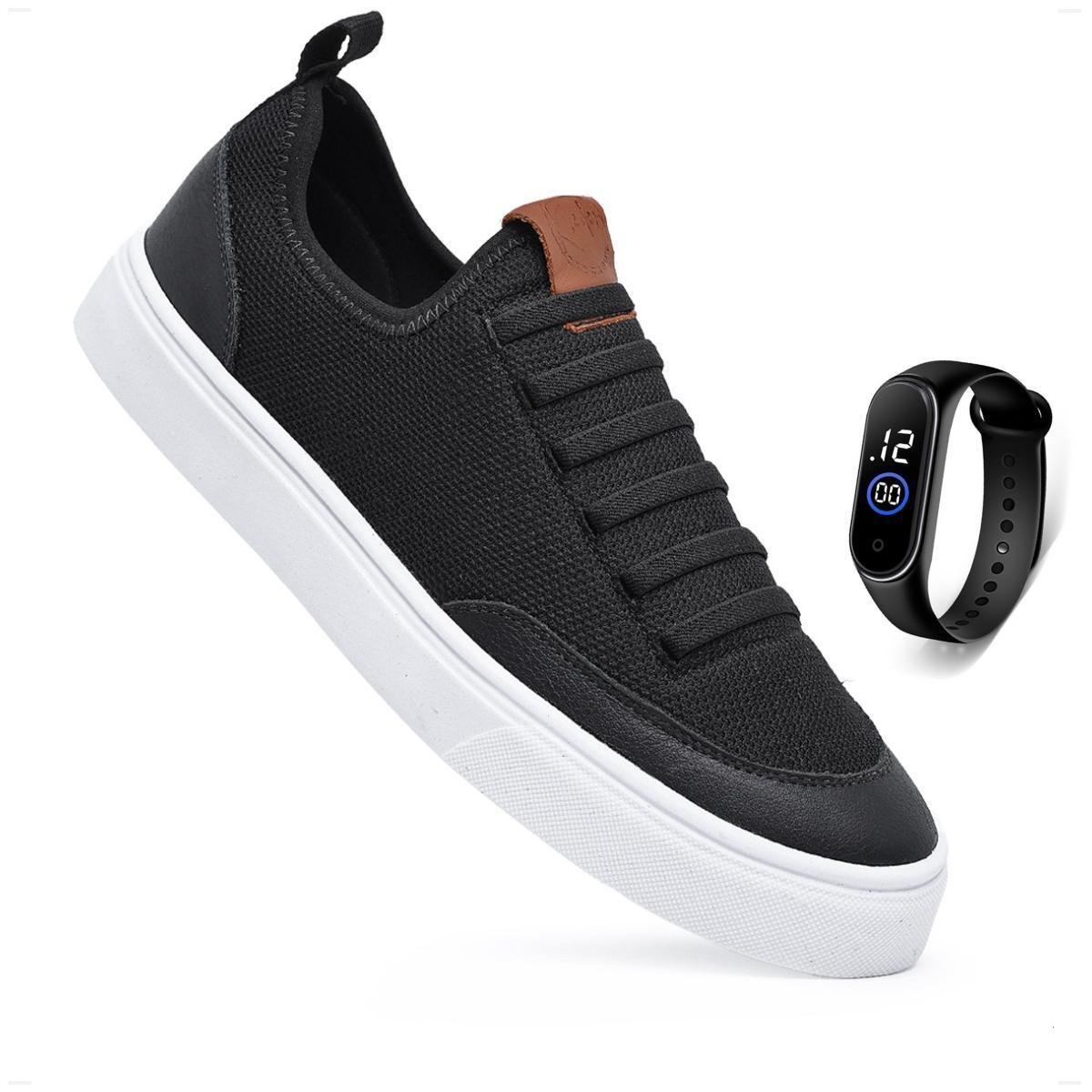 Tênis Casual Tênis Adidas Slip On ElÁstico Preto Adidas De