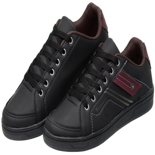 Tênis Sapatênis Masculino Casual Cano Curto Fechamento Cadarço - Preto Menor preço em Tênis Sapatênis Masculino Casual Cano Curto Fechamento Cadarço - Preto