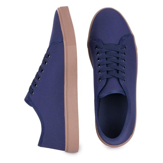 Tenis Sapatenis Masculino Casual Urbano em Lona Leve Cores - Azul Navy Menor preço em Tenis Sapatenis Masculino Casual Urbano em Lona Leve Cores - Azul Navy