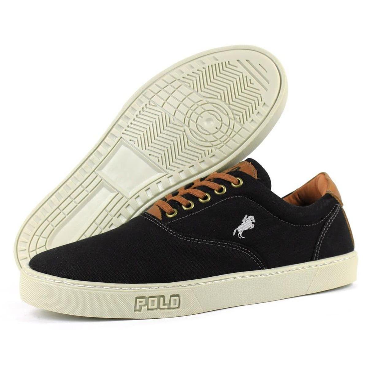 Tênis Sapatênis Polo Casual Masculino - Preto | Netshoes