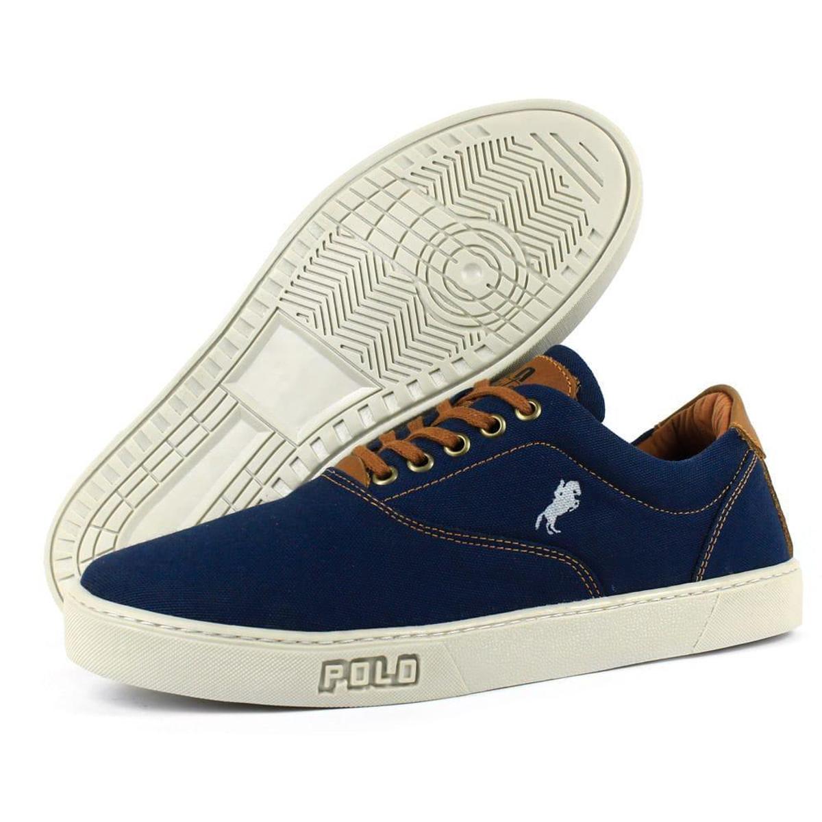 Tênis Sapatênis Polo Casual Masculino - Azul+Marinho | Netshoes
