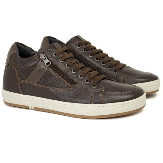 Tênis Sapatênis Rafarillo Sky Surf Alth Palmilha Macia Aumenta Altura +7cm Couro Legítimo 28003 - Marrom Menor preço em Tênis Sapatênis Rafarillo Sky Surf Alth Palmilha Macia Aumenta Altura +7cm Couro Legítimo 28003 - Marrom