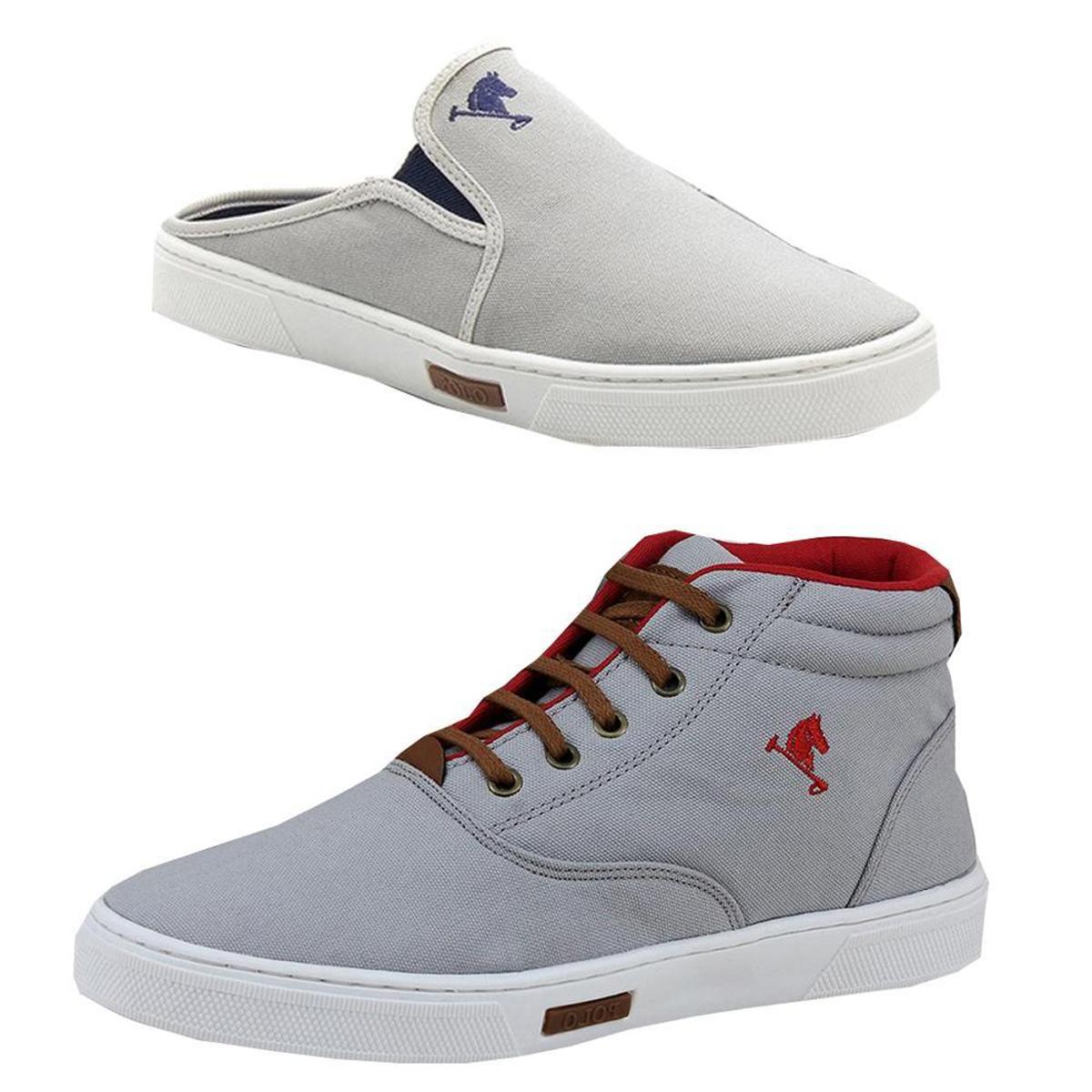 Tênis Sapatenis Sapato Botinha E Mule Sapatilha Polo Joy Kit 2 Pares -  Cinza | Netshoes