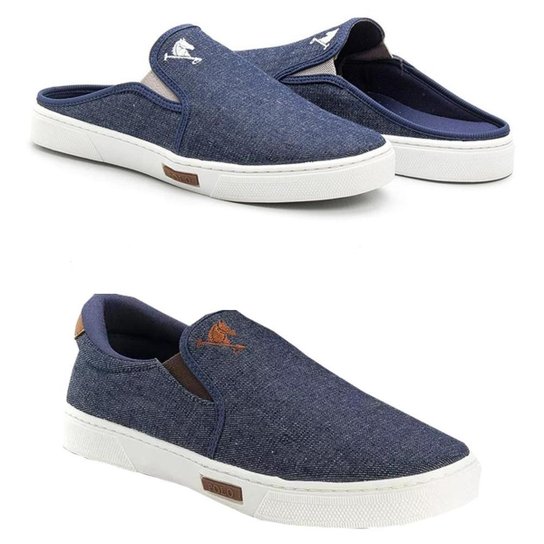 Tênis Sapatênis Sapato Iate Polo Joy e Mule Polo Joy Kit 2 Pares - Azul Claro Menor preço em Tênis Sapatênis Sapato Iate Polo Joy e Mule Polo Joy Kit 2 Pares - Azul Claro