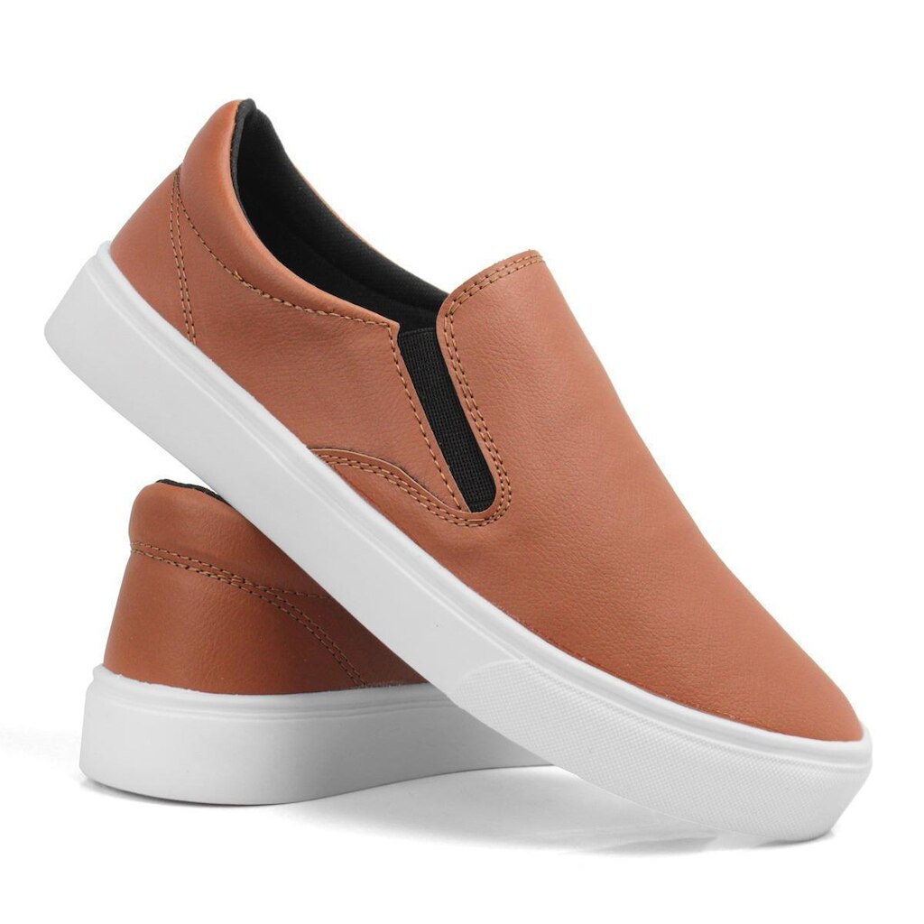 Tênis Sapatênis Slip On Casual Iate Calce Fácil Sem Cadarço Leve Confortável
