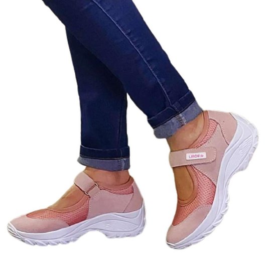 Tênis Sapatilha Sapato Boneca Feminino Lirom Solado Alto Leve Rosa - Rosa Claro Menor preço em Tênis Sapatilha Sapato Boneca Feminino Lirom Solado Alto Leve Rosa - Rosa Claro