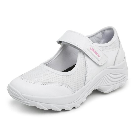 Tênis Sapatos Femininos Ortopédicos Lirom Boneca Confortável e Leve Em Couro - Branco Menor preço em Tênis Sapatos Femininos Ortopédicos Lirom Boneca Confortável e Leve Em Couro - Branco