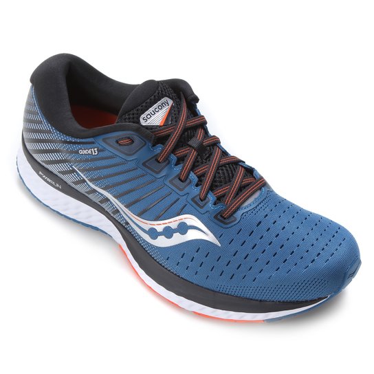 Tênis Saucony Guide 13 Masculino - Azul+Preto Menor preço em Tênis Saucony Guide 13 Masculino - Azul+Preto
