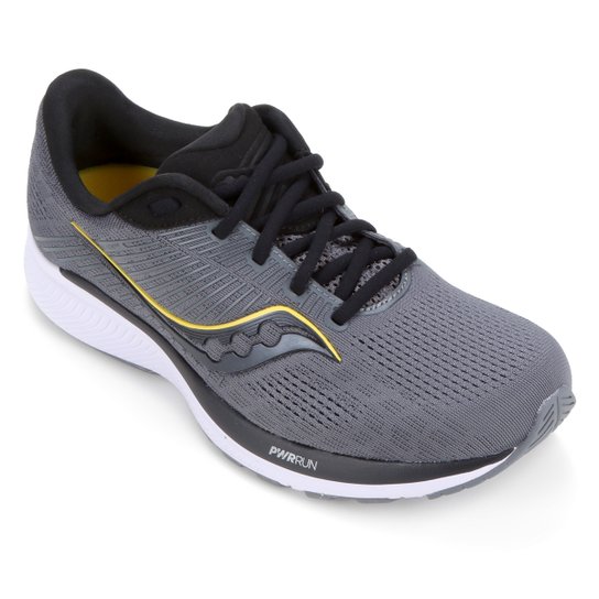 Tênis Saucony Guide 14 Masculino - Preto+Dourado Menor preço em Tênis Saucony Guide 14 Masculino - Preto+Dourado