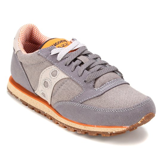 Tênis Saucony Jazz Low Pro Vegan Masculino - Cinza e Laranja Menor preço em Tênis Saucony Jazz Low Pro Vegan Masculino - Cinza e Laranja