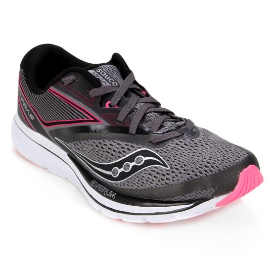 Tênis Saucony Kinvara 9 Feminino - Cinza e Preto Menor preço em Tênis Saucony Kinvara 9 Feminino - Cinza e Preto