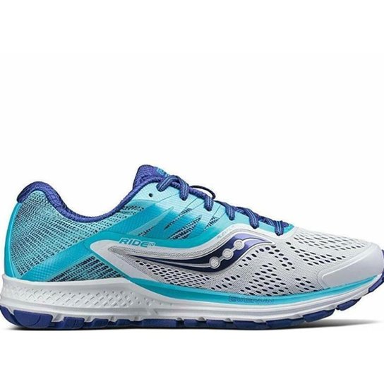 Tênis Saucony Ride 10 - Branco+Azul Menor preço em Tênis Saucony Ride 10 - Branco+Azul