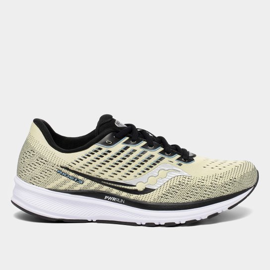 Tênis Saucony Ride 13 Masculino - Chumbo+Amarelo Menor preço em Tênis Saucony Ride 13 Masculino - Chumbo+Amarelo
