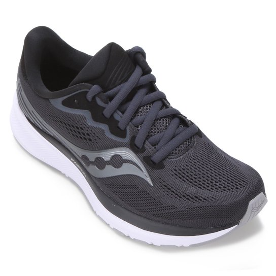 Tênis Saucony Ride 14 Feminino - Chumbo+Preto Menor preço em Tênis Saucony Ride 14 Feminino - Chumbo+Preto