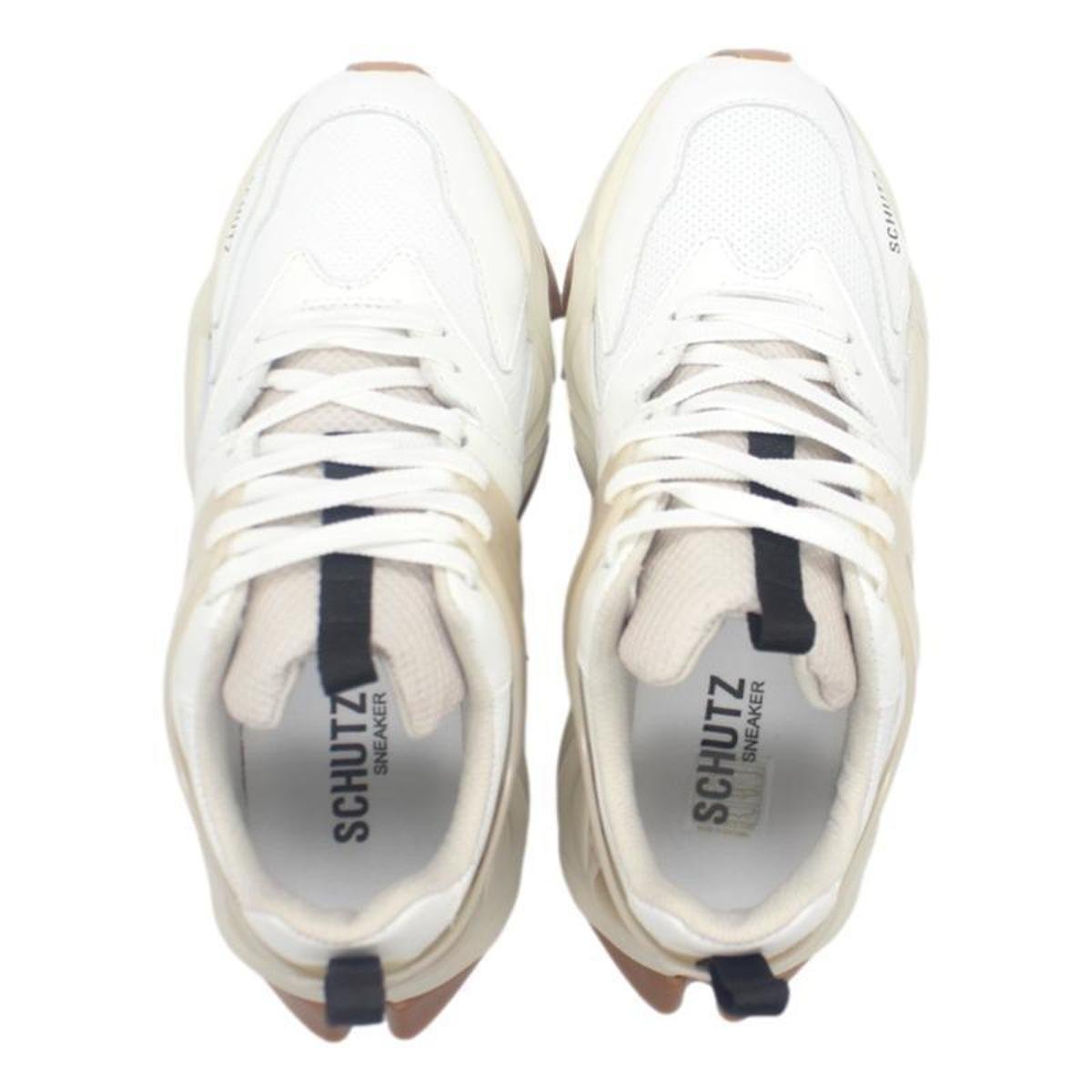 TÊNIS SCHUTZ COURO FEMININO S219110016 - Branco+Bege | Netshoes