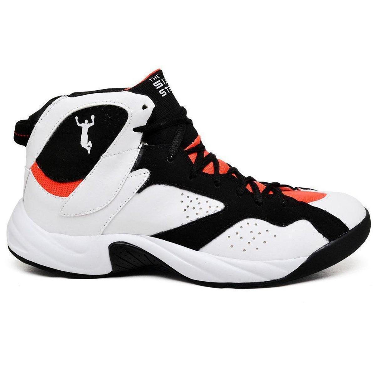 Tenis Six Street Dunk Adrenaline - Branco Preto Laranja