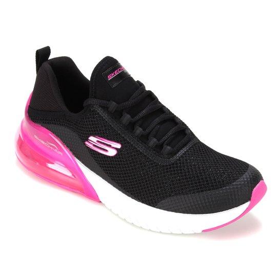 Tênis Skechers Air Stratus Sparkling Wind Feminino - Preto+Pink Menor preço em Tênis Skechers Air Stratus Sparkling Wind Feminino - Preto+Pink