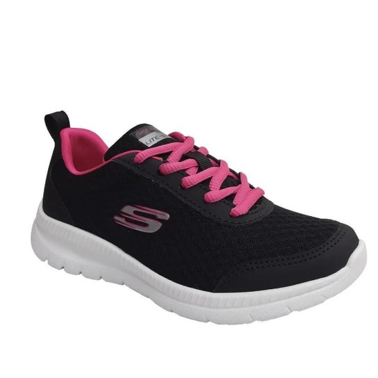 Tênis Skechers Bountiful Be Kind Infantil - Preto e Rosa - Preto+Rosa Menor preço em Tênis Skechers Bountiful Be Kind Infantil - Preto e Rosa - Preto+Rosa
