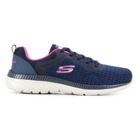 Tênis Skechers Bountiful Quick Path Feminino - Marinho+Pink Menor preço em Tênis Skechers Bountiful Quick Path Feminino - Marinho+Pink