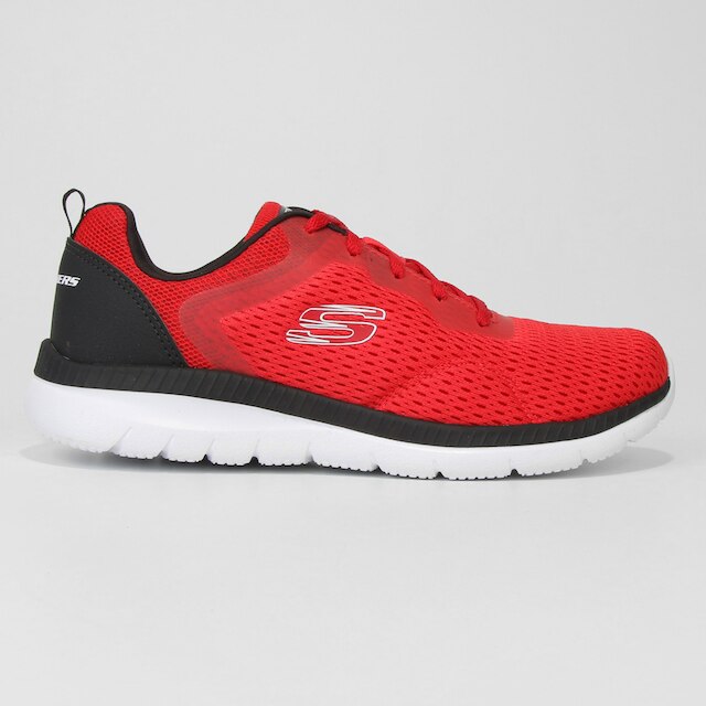 Tênis Skechers Bountiful Quick Path Masculino - Vermelho+Preto Menor preço em Tênis Skechers Bountiful Quick Path Masculino - Vermelho+Preto