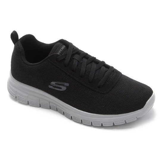 Tênis Skechers Burns Brantley - Preto+Branco Menor preço em Tênis Skechers Burns Brantley - Preto+Branco
