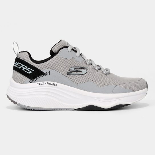 Tênis Skechers D'Lux Fitness Masculino - Cinza Menor preço em Tênis Skechers D'Lux Fitness Masculino - Cinza