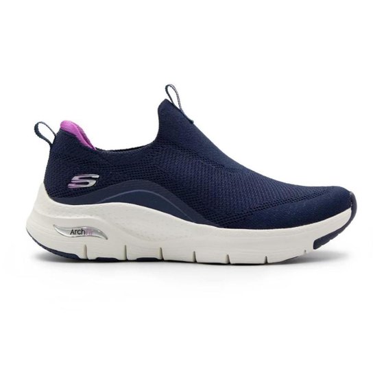 Tênis Skechers Feminino Arch Fit - Keep It Up - Marinho+Roxo Menor preço em Tênis Skechers Feminino Arch Fit - Keep It Up - Marinho+Roxo