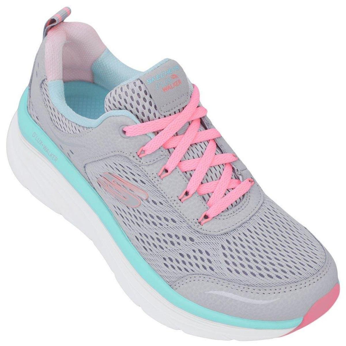 Tenis Skechers Feminino Dlux Walker Infinite Motion Cinza Verde Netshoes Tenis Skechers Feminino Dlux Walker Infinite Motion Cinza Verde Netshoes