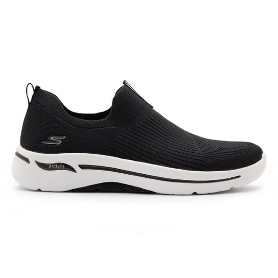 Tênis Skechers Feminino Go Walk Arch Fit - Iconic - Preto+Branco Menor preço em Tênis Skechers Feminino Go Walk Arch Fit - Iconic - Preto+Branco