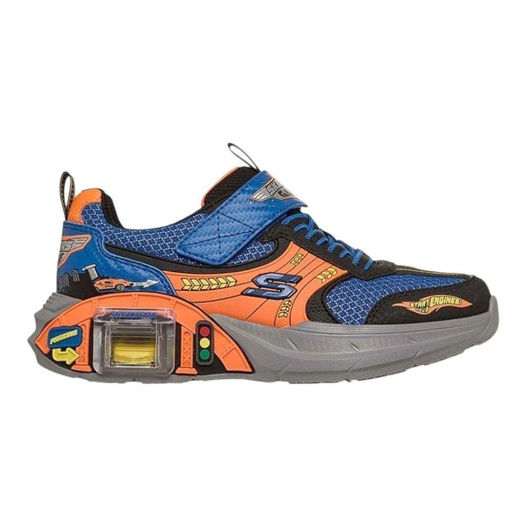Tênis Skechers Garage Infantil - Preto e Laranja 28