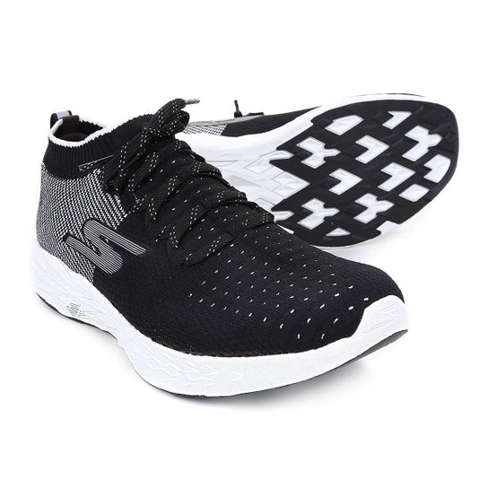 Tênis Skechers Go Run 6 Feminino - Preto e Branco Menor preço em Tênis Skechers Go Run 6 Feminino - Preto e Branco
