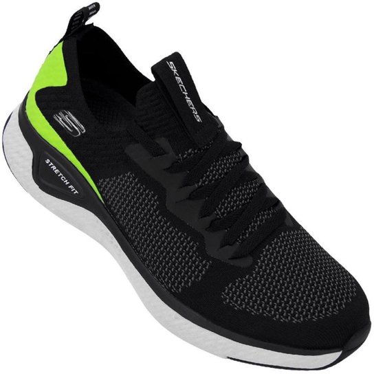 Tênis Skechers Masculino Solar Fuse Valedge Masculino - Preto+verde Menor preço em Tênis Skechers Masculino Solar Fuse Valedge Masculino - Preto+verde
