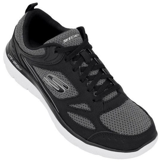 Tênis Skechers Masculino Summits South Rim - Preto+Cinza Menor preço em Tênis Skechers Masculino Summits South Rim - Preto+Cinza