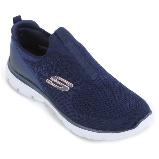 Tênis Skechers Summits Daily Flourish Feminino - Marinho Menor preço em Tênis Skechers Summits Daily Flourish Feminino - Marinho