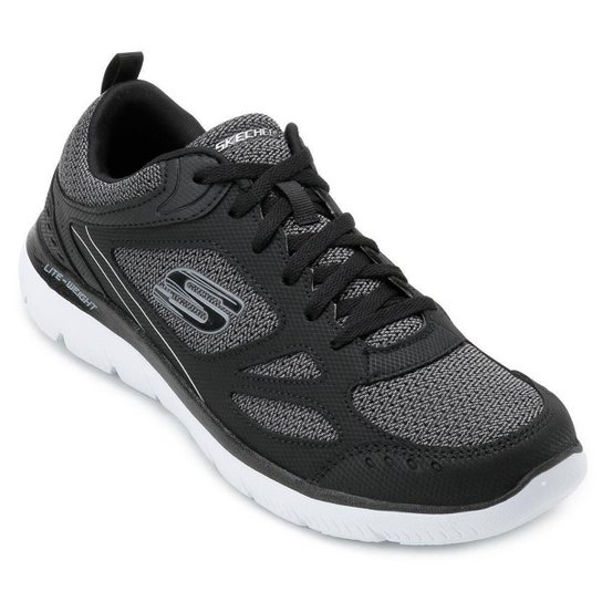 Tênis Skechers Summits South Rim Feminina - Preto+Branco Menor preço em Tênis Skechers Summits South Rim Feminina - Preto+Branco