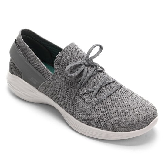 Tênis Skechers You Spirit Feminino - Cinza+Branco Menor preço em Tênis Skechers You Spirit Feminino - Cinza+Branco