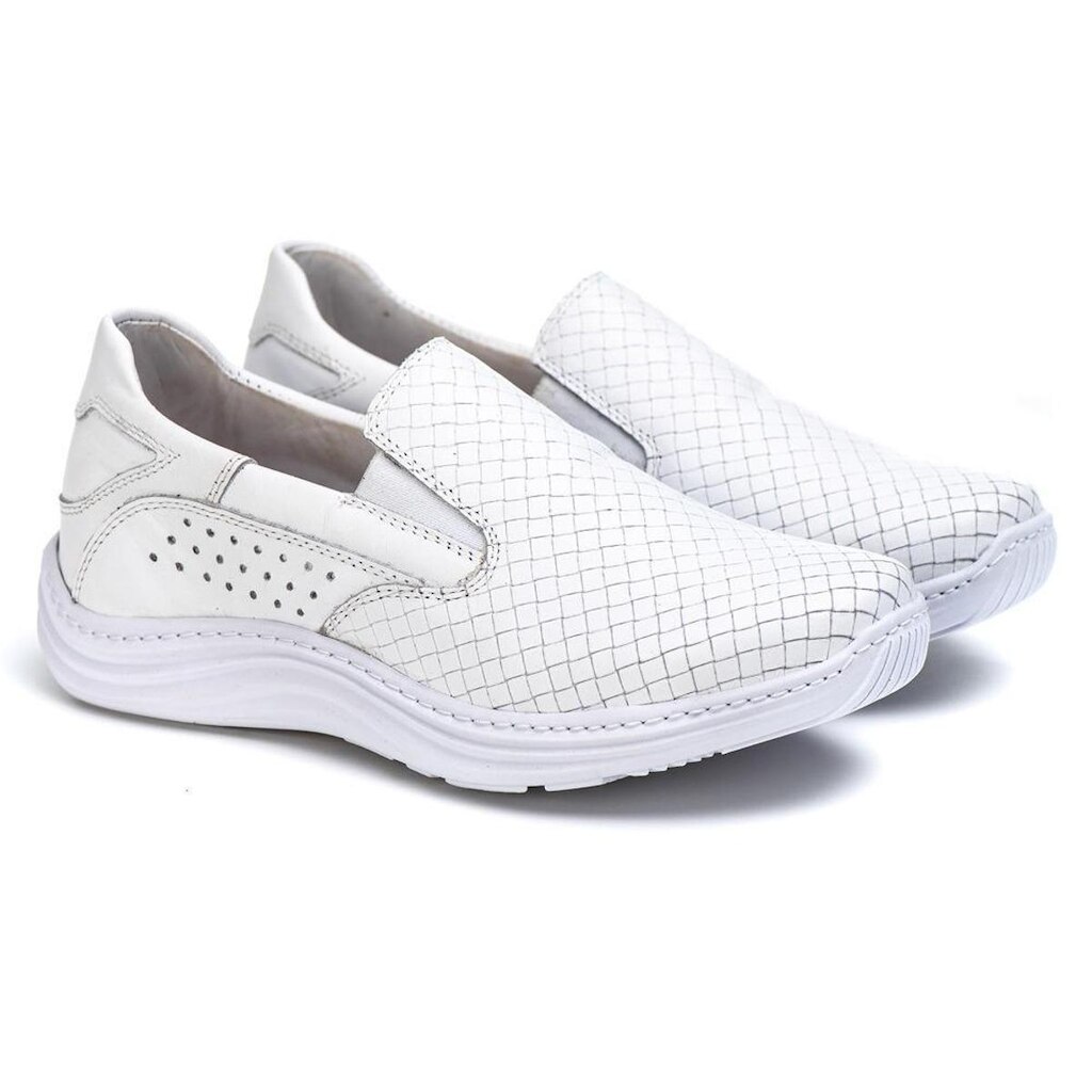 Tênis Slip Feminino Em Couro Branco 200 BRANCO