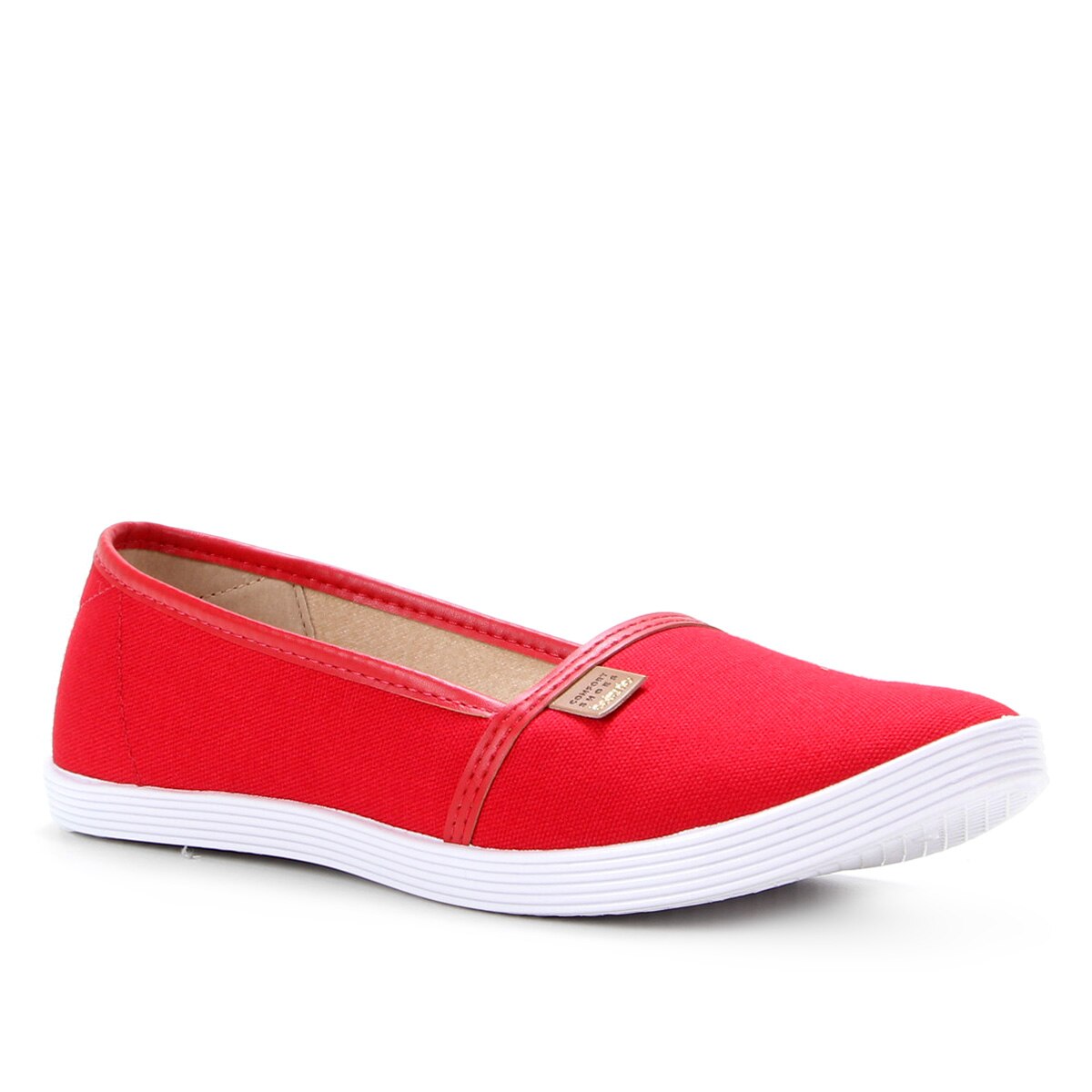 Tênis Slip On Beira Rio Liso Feminino - Vermelho | Netshoes