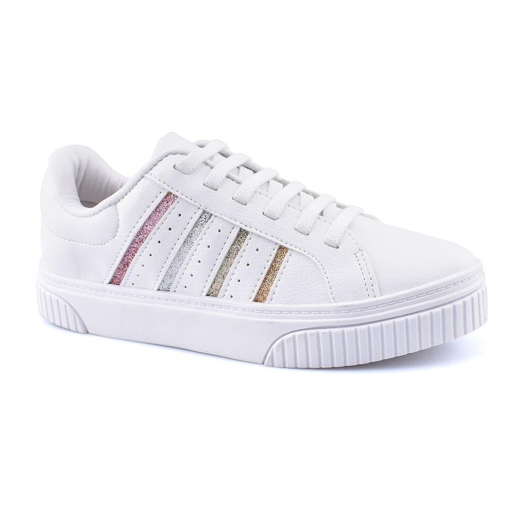 Tenis Slip On Branco Glitter Godiva 333958