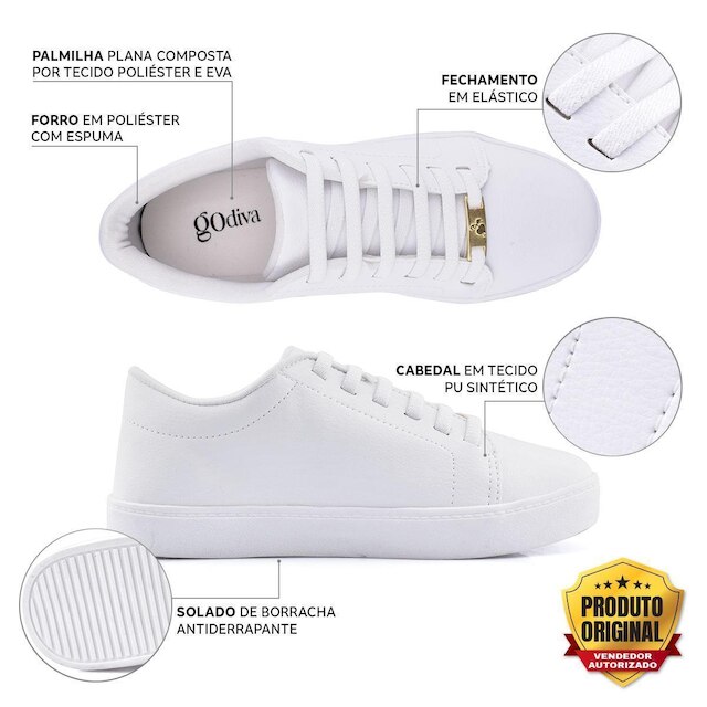 Tenis Slip On Branco Godiva 331370