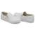 Tênis Slip On Casual Detalhado Feminino Zíper Lateral com Sola Reta Leve - Branco