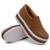 Tenis Slip On Casual Feminino com Textura Costura Matelasse e Sola Alta Reta - Marrom